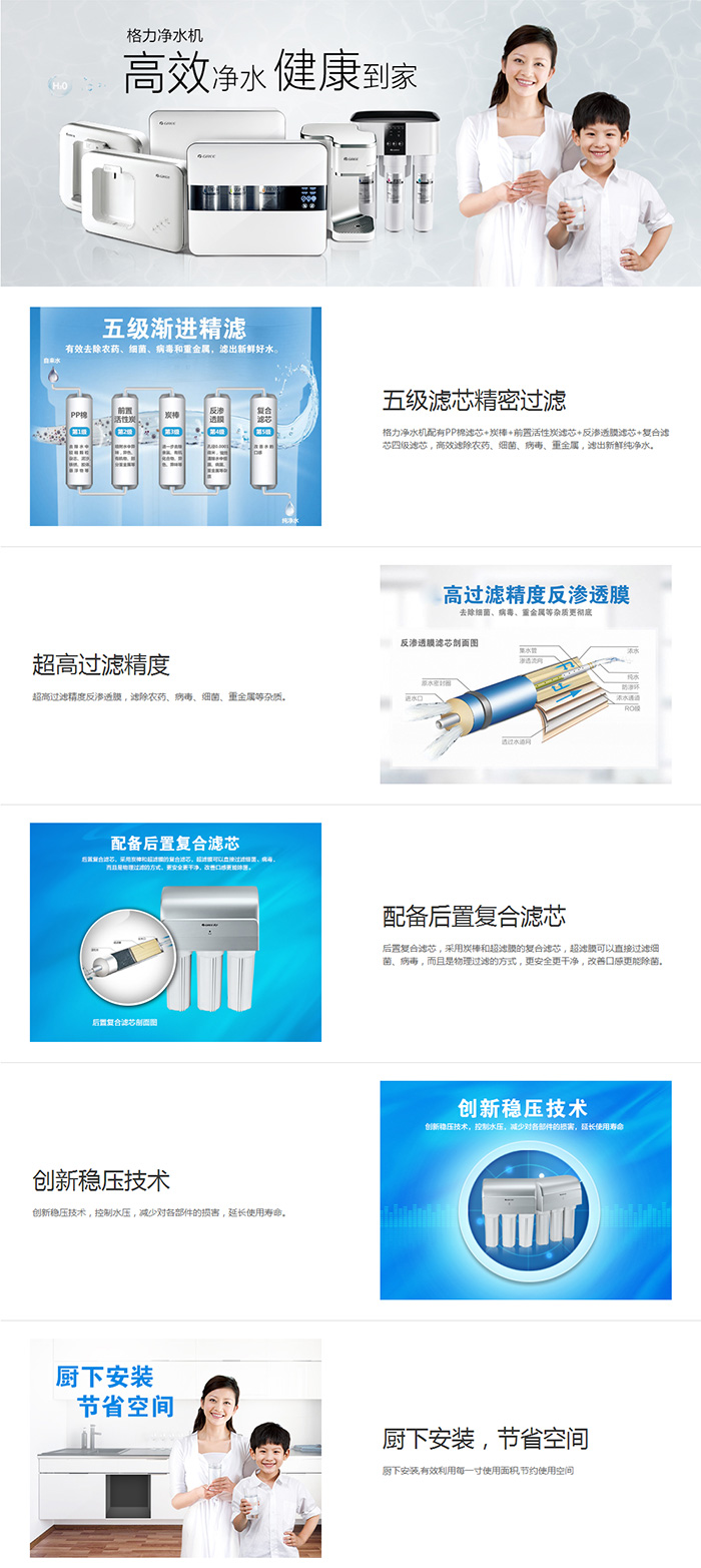 格力家用反滲透凈水機WTE-PC8-5012說明